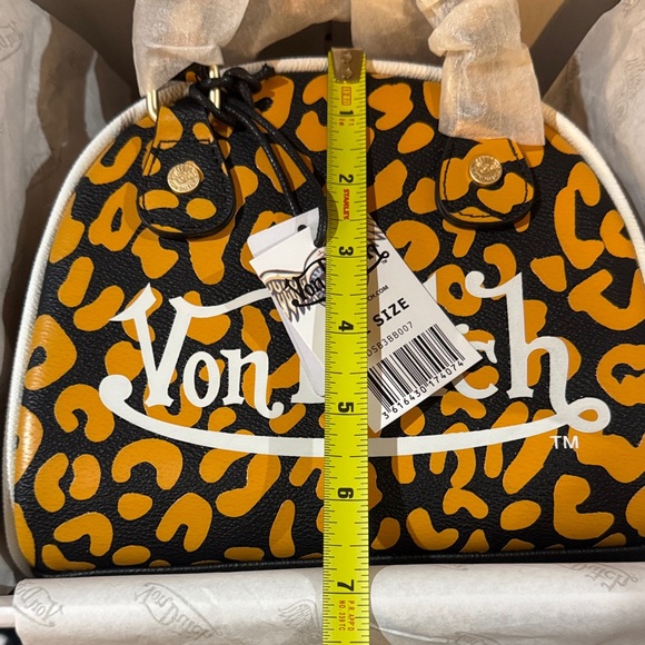 NWT Von Dutch Orange and Black Animal Print Crossbody Bag - Picture 8 of 9